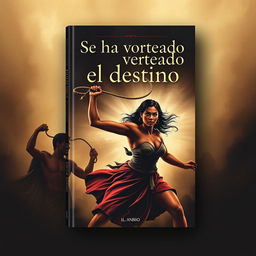 A dramatic book cover design for 'Se ha volteado el destino'