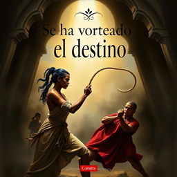 A dramatic book cover design for 'Se ha volteado el destino'