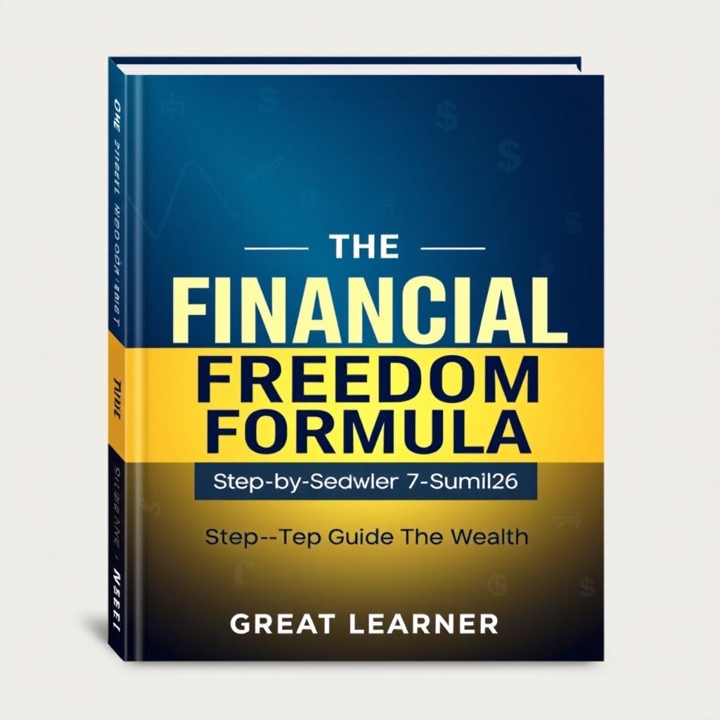 A sleek and modern book cover design for "The Financial Freedom Formula: A Step-by-Step Guide to Wealth" by Great Learner