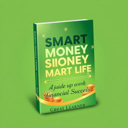 An eye-catching book cover design for "Smart Money, Smart Life: A Guide to Financial Success" by Great Learner