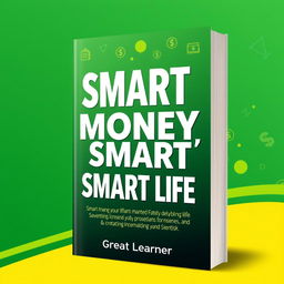 A visually striking book cover design for "Smart Money, Smart Life" by Great Learner