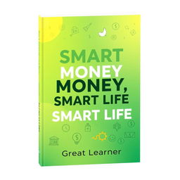 A visually striking book cover design for "Smart Money, Smart Life" by Great Learner