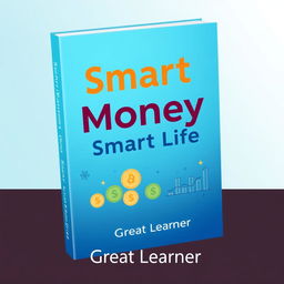 A visually appealing book cover design for "Smart Money, Smart Life" by Great Learner