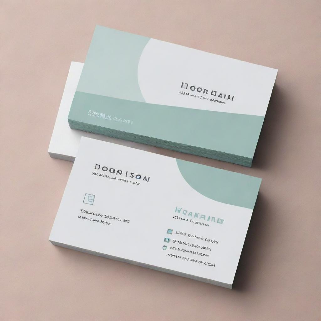 A professional business card template with clean lines, a minimalist design, and a tasteful color scheme. The card should include placeholders for name, job title, contact information, and company logo.