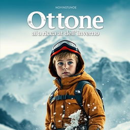 A movie cover for 'Ottone alla ricerca dell'inverno', featuring a young boy dressed in mountain gear, standing in front of a snow-capped mountain