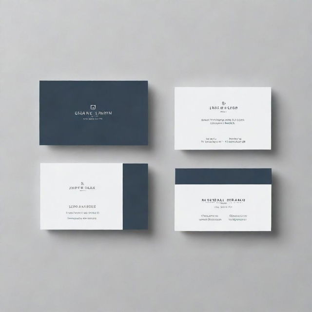 A professional business card template with clean lines, a minimalist design, and a tasteful color scheme. The card should include placeholders for name, job title, contact information, and company logo.