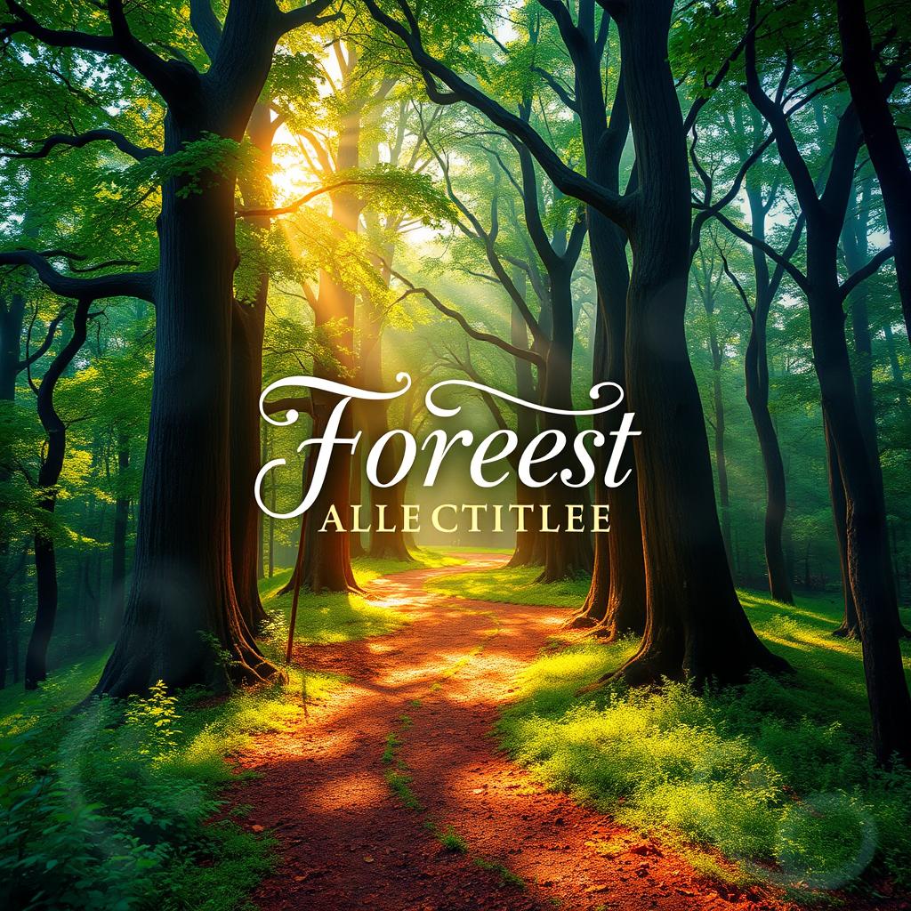 An elegant and eye-catching eBook cover design featuring a mystical forest with vibrant colors