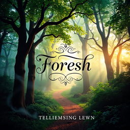 An elegant and eye-catching eBook cover design featuring a mystical forest with vibrant colors