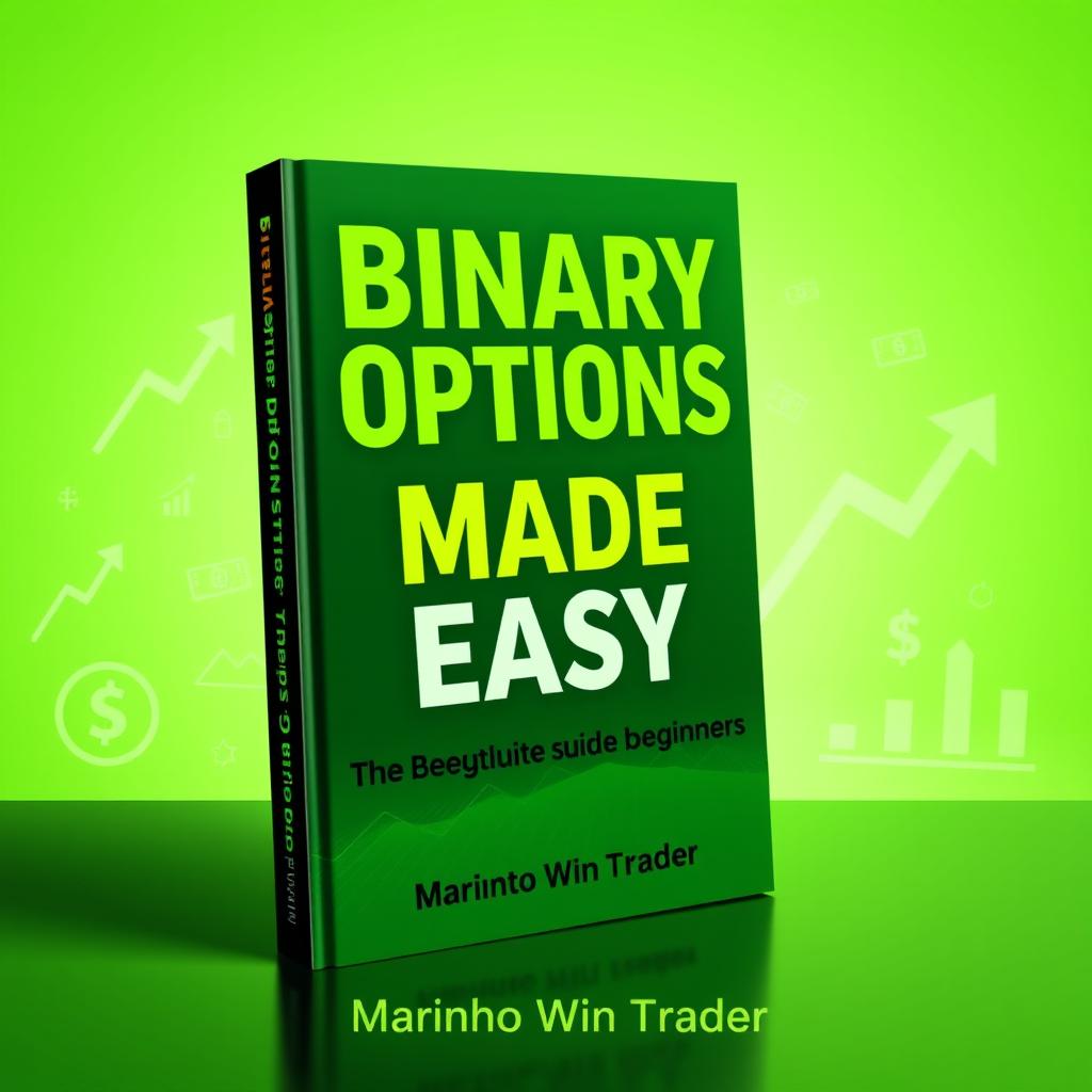 A sleek and professional eBook cover design titled 'Binary Options Made Easy: The Ultimate Guide for Beginners' prominently displayed in a bold, modern font