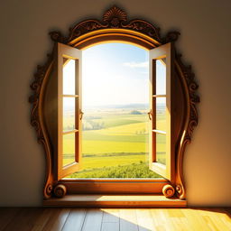 A visually striking representation of a window whose structure is uniquely shaped like the map of Ukraine