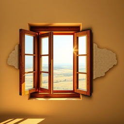 An artistic representation of a window that resembles the shape of Ukraine's map