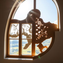 A stunning window design that perfectly replicates the contour of Ukraine's map