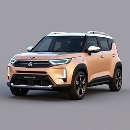 A completely new 3D render of a car that combines characteristics and styles of the Kia Soul 2024 and Suzuki Hustler 2024