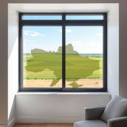 A window silhouette that is an exact match of the contour of Ukraine's map