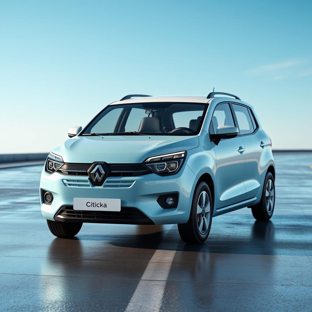 A completely new car design that combines the retro characteristics and style of the 1988 Citroen Visa with the modern lines and power of the 2024 Dacia Sandero