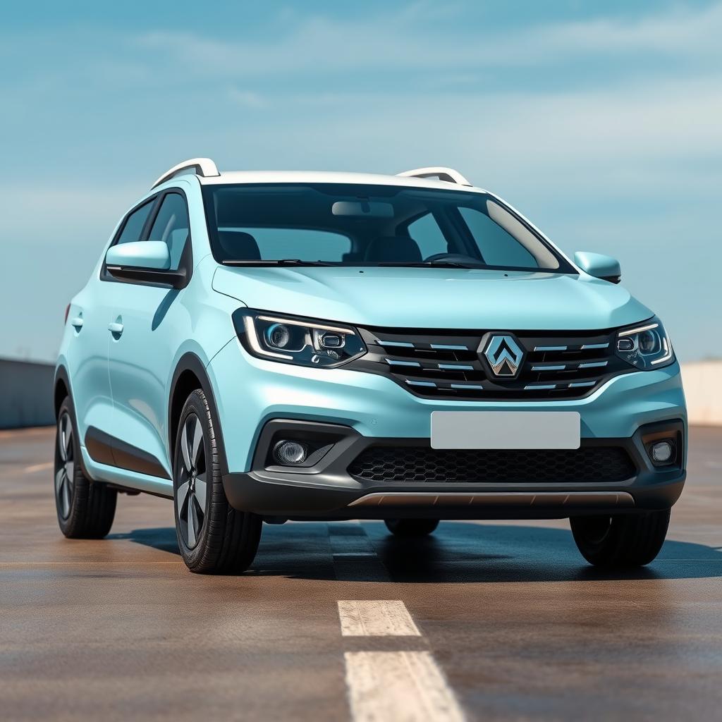 A completely new car design that combines the retro characteristics and style of the 1988 Citroen Visa with the modern lines and power of the 2024 Dacia Sandero