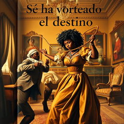 A book cover for 'Se ha volteado el destino', styled like a 1708 painting