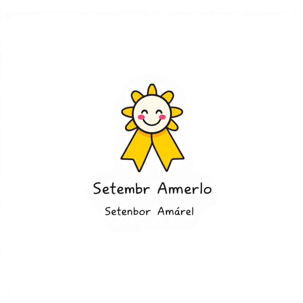 A simple and clean cartoon-style design for a t-shirt representing Yellow September