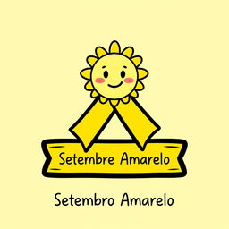 A simple and clean cartoon-style design for a t-shirt representing Yellow September