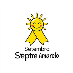 A simple and clean cartoon-style design for a t-shirt representing Yellow September