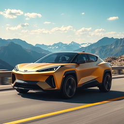 A creative concept vehicle merging the stylish elements of the Corvette C8 and the modern design of the Kia EV6, resulting in a four-door CUV (Crossover Utility Vehicle)