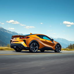 An imaginative fusion of the Chevrolet Corvette C8 and the Toyota C-HR, transformed into a four-door CUV (Crossover Utility Vehicle)