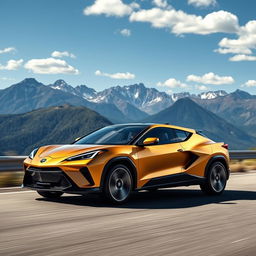 An imaginative fusion of the Chevrolet Corvette C8 and the Toyota C-HR, transformed into a four-door CUV (Crossover Utility Vehicle)