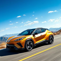 An imaginative fusion of the Chevrolet Corvette C8 and the Toyota C-HR, transformed into a four-door CUV (Crossover Utility Vehicle)