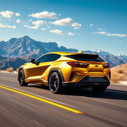 An imaginative fusion of the Chevrolet Corvette C8 and the Toyota C-HR, transformed into a four-door CUV (Crossover Utility Vehicle)