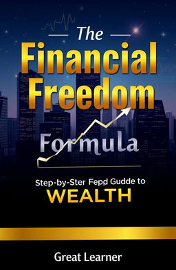 A visually striking book cover design for 'The Financial Freedom Formula: A Step-by-Step Guide to Wealth by Great Learner'