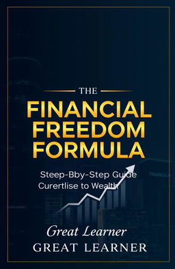 A visually striking book cover design for 'The Financial Freedom Formula: A Step-by-Step Guide to Wealth by Great Learner'