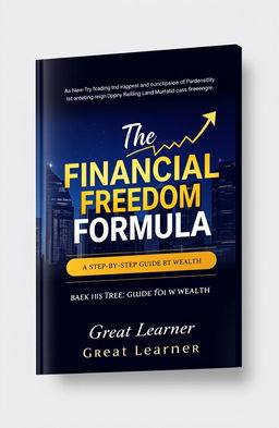 A visually striking book cover design for 'The Financial Freedom Formula: A Step-by-Step Guide to Wealth by Great Learner'