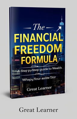 A visually striking book cover design for 'The Financial Freedom Formula: A Step-by-Step Guide to Wealth by Great Learner'