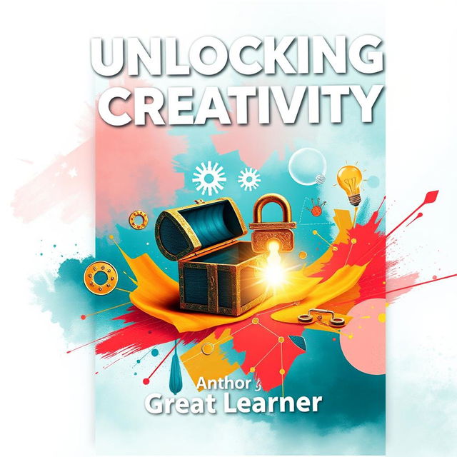 A captivating book cover design for 'Unlocking Creativity: A Practical Guide to Innovative Thinking' by Great Learner