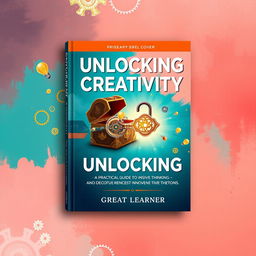 A captivating book cover design for 'Unlocking Creativity: A Practical Guide to Innovative Thinking' by Great Learner