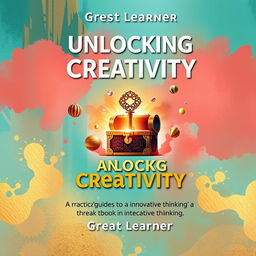 A captivating book cover design for 'Unlocking Creativity: A Practical Guide to Innovative Thinking' by Great Learner