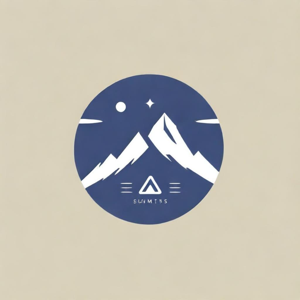 Design a chic and modern logo for a luxury airbnb business named 'Summit Stays'. Include elements showcasing a majestic mountain summit and luxurious accommodations.