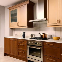 Show an example of a beautifully designed and furnished kitchen interior.