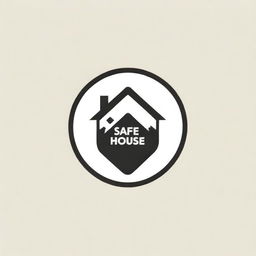 Design a striking logo for an alternative rock band named 'Safe House'. The design should echo the spirit and style of the music industry, effectively capturing the essence of the band's identity.