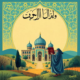 A beautifully illustrated cover for a short story that intertwines themes of Islamic teachings and mathematics