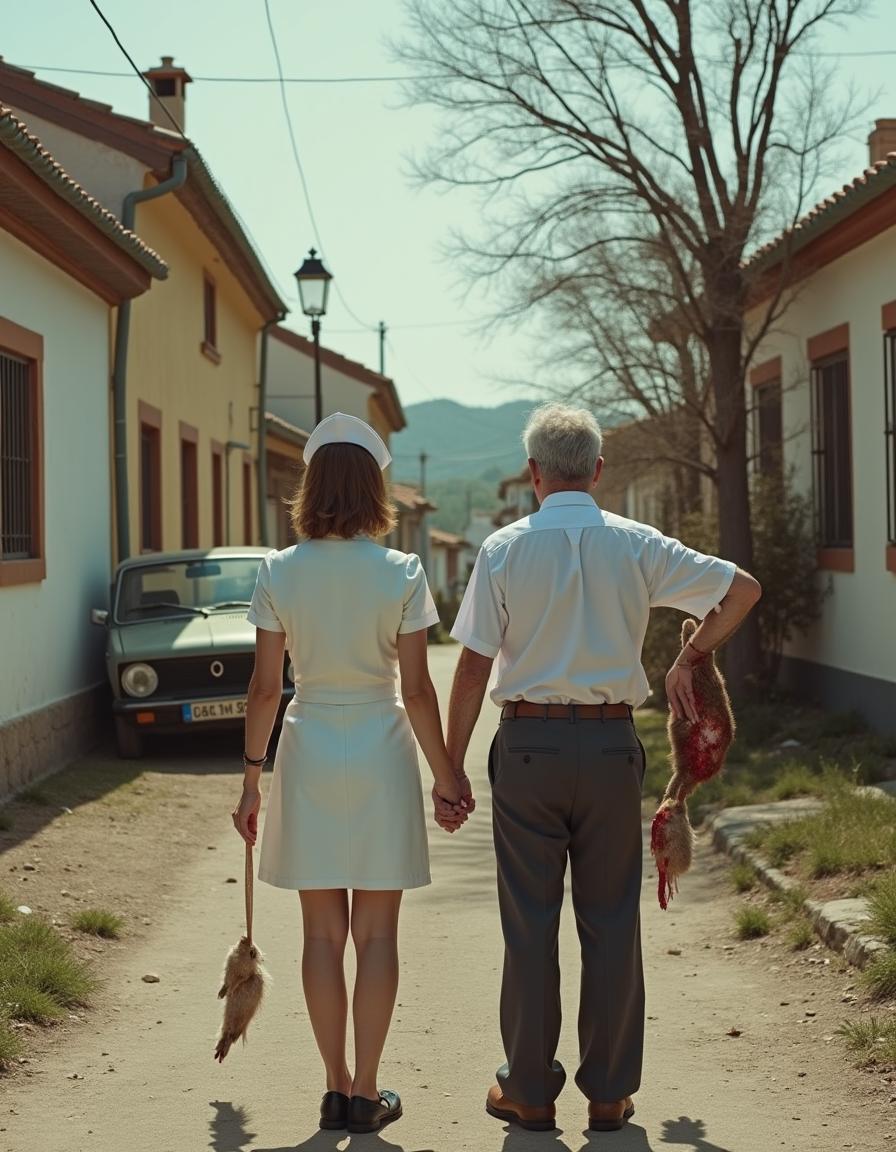 A middle-class Spanish residential area that appears half-abandoned, characterized by charming yet deteriorating architecture typical of the region