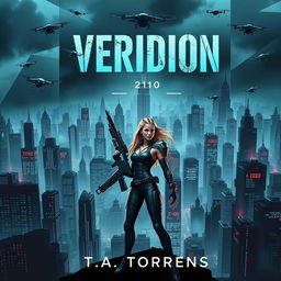 An eye-catching ebook cover for 'Veridion' by T