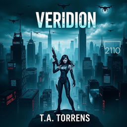 An eye-catching ebook cover for 'Veridion' by T