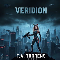 An eye-catching ebook cover for 'Veridion' by T