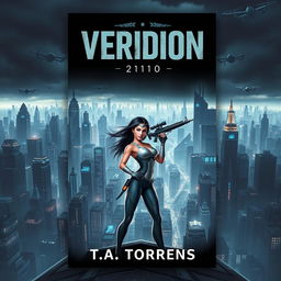 An eye-catching ebook cover for 'Veridion' by T