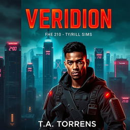 An engaging ebook cover for 'Veridion' by T