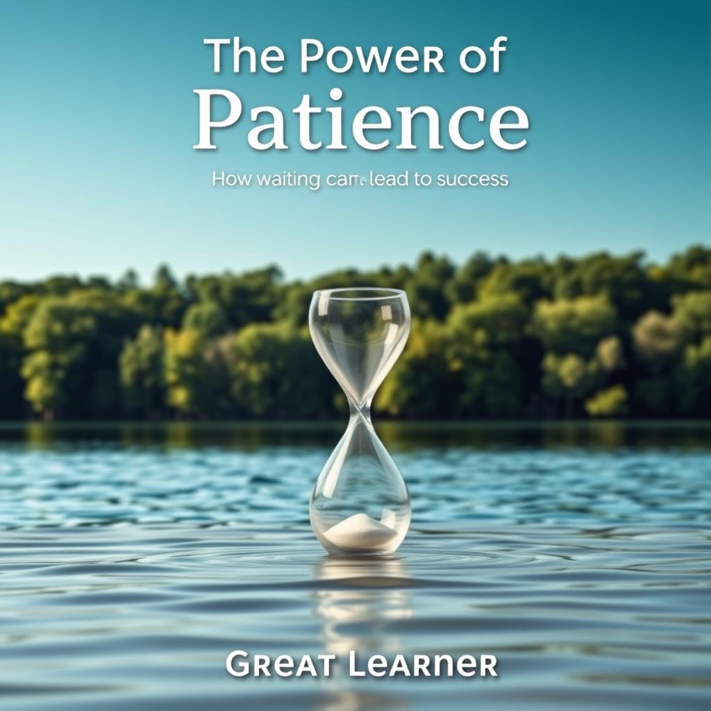 A stunning book cover design for 'The Power of Patience: How Waiting Can Lead to Success' by Great Learner