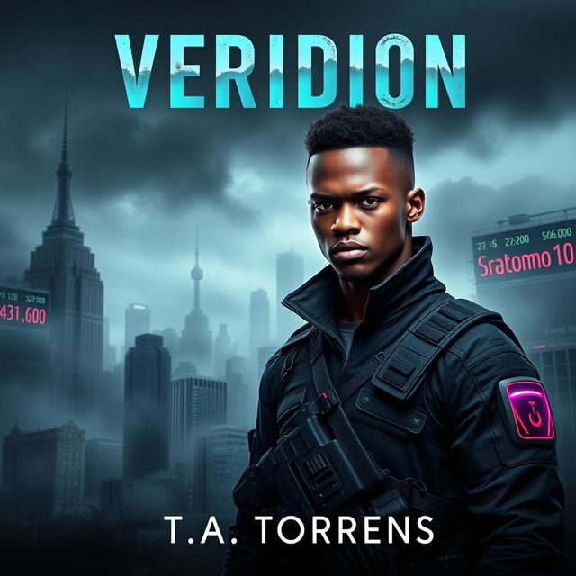 A striking ebook cover for 'Veridion' by T