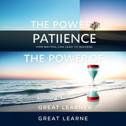 A book cover for 'The Power of Patience: How Waiting Can Lead to Success' by Great Learner, featuring an artistic representation of calmness, resilience, and strength