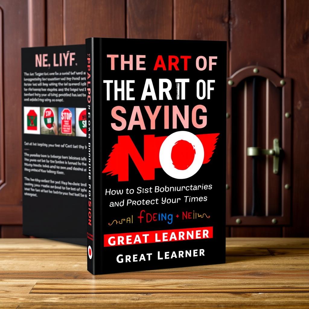 A book cover for 'The Art of Saying No: How to Set Boundaries and Protect Your Time' by Great Learner